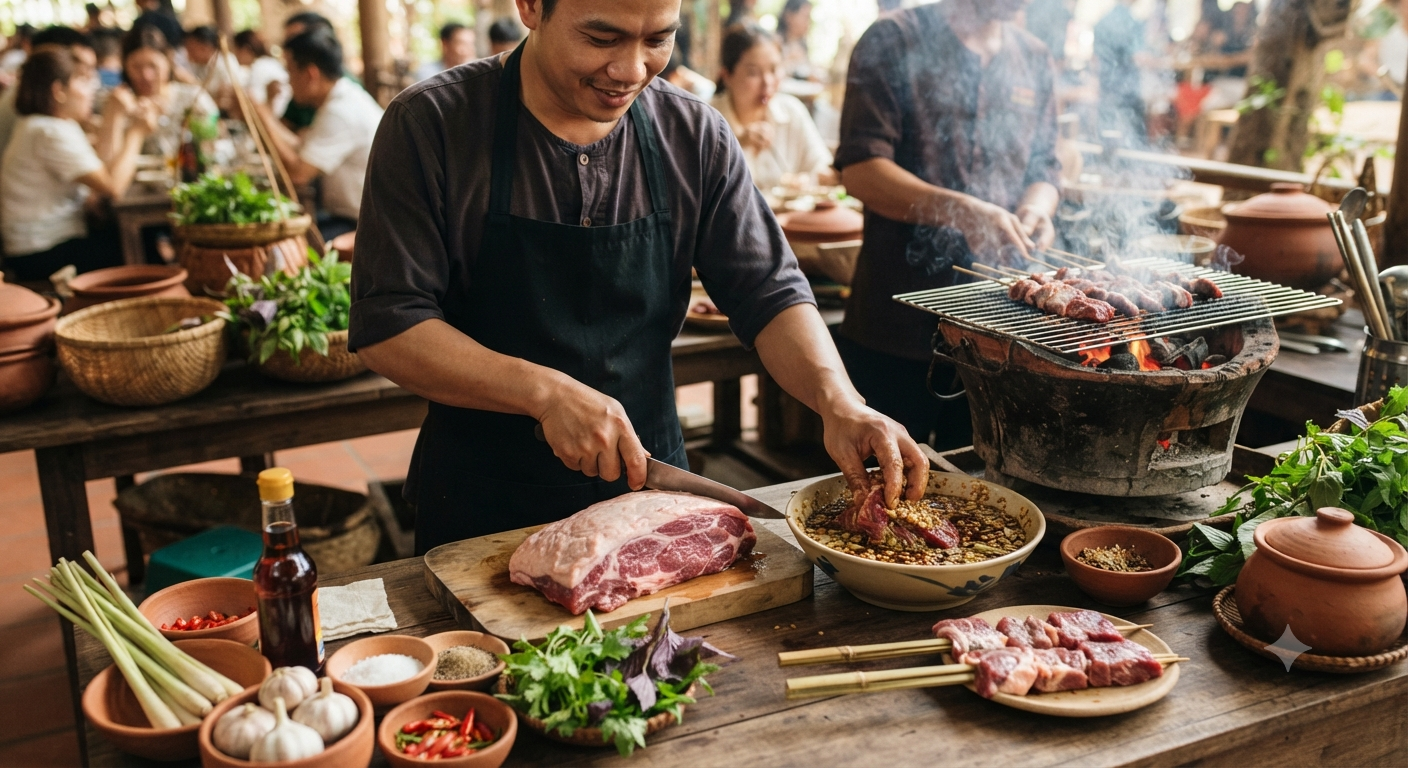 Bí quyết chọn thịt bò tơ tươi ngon và kỹ thuật ướp nướng chuẩn vị